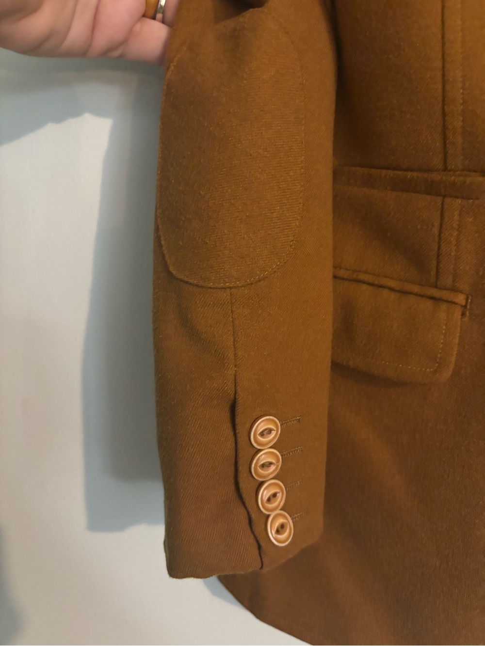 a.x.n.y. American Exchange New York Boys 8 Tan Button Blazer Shawl Notch Collar - Picture 4 of 10